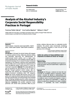 Analysis of the Alcohol Industry s Corporate Social Responsibility Practices in Portugal